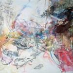 Hsiao Busch, 
Plumville<br>
<b>Fragments</b><br>
Mixed Media<br>
15" x 20"<br>
