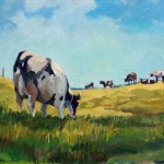 Doreen Currie, 
Latrobe<br>
<b>Over the Hill</b><br>
Oil<br>
28 x 36<br>
