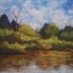 Shirley Knoblach, 
Confluence<br>
<b>Summer River</b><br>
Pastel<br>
16 x 20<br>
