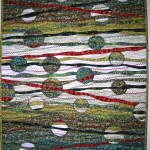 Rhoda Taylor, 
Slippery Rock<br>
<b>Worlds Apart</b><br>
Fiber Art
28" x 21"
