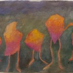 Kathleen Zimbicki <b>Stepping Out Bird </b>Watercolor 38” x 30”