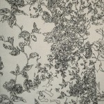 Marcia Comer, 
Pittsburgh<br>
<b>Chinese Paper</b><br>
Ink on canvas<br>
35" x 25"<br>
