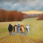 Patricia Dickun, 
Apollo<br>
<b>Four Team Hitch</b><br>
Oil<br>
18 x 24<br>
