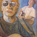 James Kozak, 
Latrobe<br>
<b>Pete Plays the Tavern</b><br>
Acrylic<br>
19" x 23"<br>
