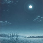 Paul McMillan, 
Pittsburgh<br>
<b>Moonlight Over Cornstocks</b><br>
Oil on Panel, 16 x 20 <br>
<i>Purchase: Latrobe School District Special Collection<br>
Winner: People's Choice Prize</i><br>
