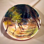 Stuart Thompson,
Whitney
<b>The Sacred Spot</b><br>
Clay, underglaze, glaze<br>
6" h x 16" dia
