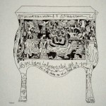 Marsha Comer, Hopechest, Ink on canvas, 28 x 21