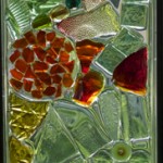 Cindy Mullen, Vineyard, Recycled glass on glass panel24 x 6 