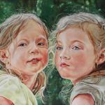 Diana L. Williams, <b>Cousins </b>Oil on linen, 15.5  x 25