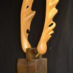 Kenneth Cutway,</b> Wood Heir </b>Bass and oak wood, 10 x 12 x 38