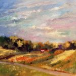 Renee Keil, <b>Sunlit Fields</b>  Oil on panel, 12 x 12 