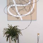 Joseph Ryznar, <b>Definition of Art </b>Acrylic, wire, and yarn on raw canvas, 44 x 44