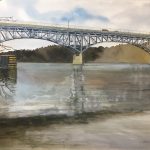Robert Bowden <b>
Highland Park Bridge </b>
Watercolor, 
22 1/2 x 30