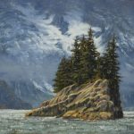 <b>AWARD OF EXCELLENCE</b><br>Robert Newell<br>
 <b>Glacier Island<br> </b>
Oil on Linen Board, 
9 x 12
