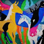 <h3>Calvin Lynch, <b>Horse of a Different Color,</b>  watercolor, 22 x 30</h3>