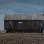 <h3>Harold Miller, <b>..." the broad side of a barn door"...,</b>  Oil on linen mounted on panel, 24 x 24</h3>