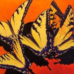 Lydia Mack, Five Swallowtails, 
Oil over acrylics on board, 16 x 20 
