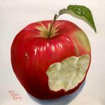Kathy Sartoris Rafferty<br><b>
Adam’s Apple</b><br>
Oil, 
16 x 20
