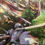Stuart Thompson<br><b>
Entropy (Hunter Brook, 
Acadia National Park)<br></b>
Oil on canvas, 
40 x 54