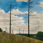 Robert Bowden<br><b>
Electric Field</b><br>
Watercolor, 
20.25 x 20.25
