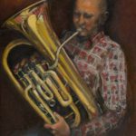 Marcia Koynok<br><b>Euphonium Player</b><br>
Oil on canvas, 
20 x 16
