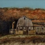 Harold Miller<br><b>
Milford Martyr (Milford, PA)</b><br>
Water-mixable oil on panel, 
14.5 x 26.5
