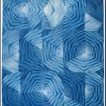 Margaret Black, 
<B>60 Degree Maneuver 
Indigo Shibori 4, </B>
100% Cotton, Indigo, Thread, 28 x 29.5
