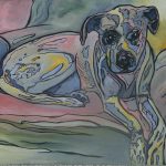 Shirleah Kelly, 
<B>Hippie Hound, </B>
Oil, 
14 x 16
