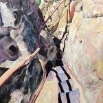 <BR>Stuart Thompson, 
<B>Bandelier Nat. Monument Tr. or, Homage to Duchamp,</B> <BR>
Oil on Canvas, 
44 x 60
