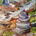 Tami Krusper,
A Cairn by the Stream,
watercolor,
11 x 15
